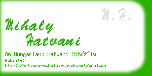 mihaly hatvani business card